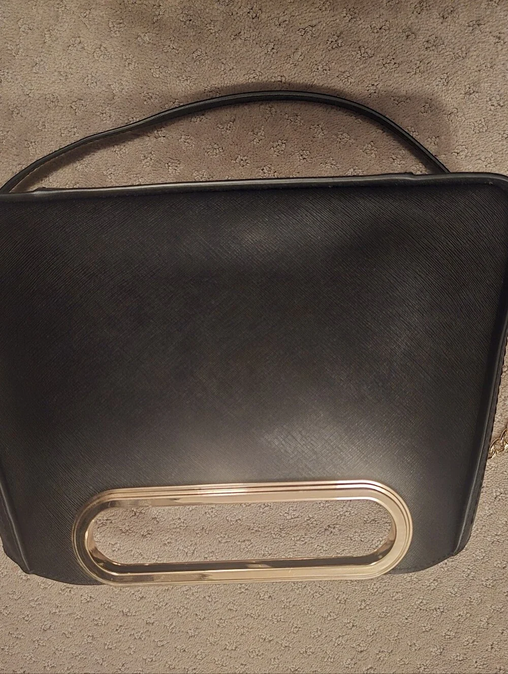 Michael Kors Black Chelsea Clutch with Gold Accent Handle